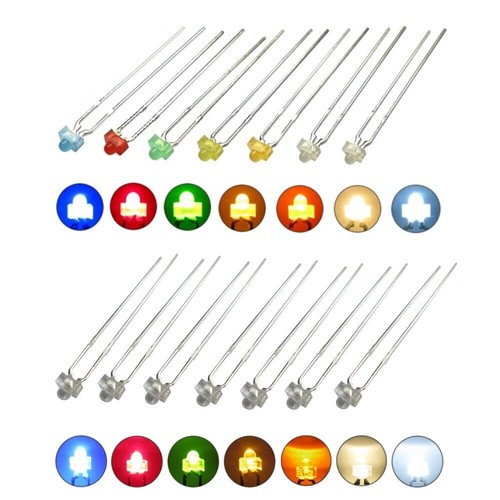 Led 8mm diffus klar - 1,8mm, mini