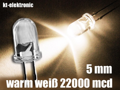 Stück 5mm led warm - 25,